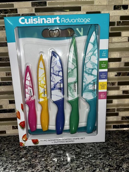 MultiColor Cuisinart 11pc Knives + Cutting Board Home of The Humble