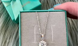 Jewelry Necklace Solitaire IMOLOVE Moissanite Solitaire Pendant Necklace