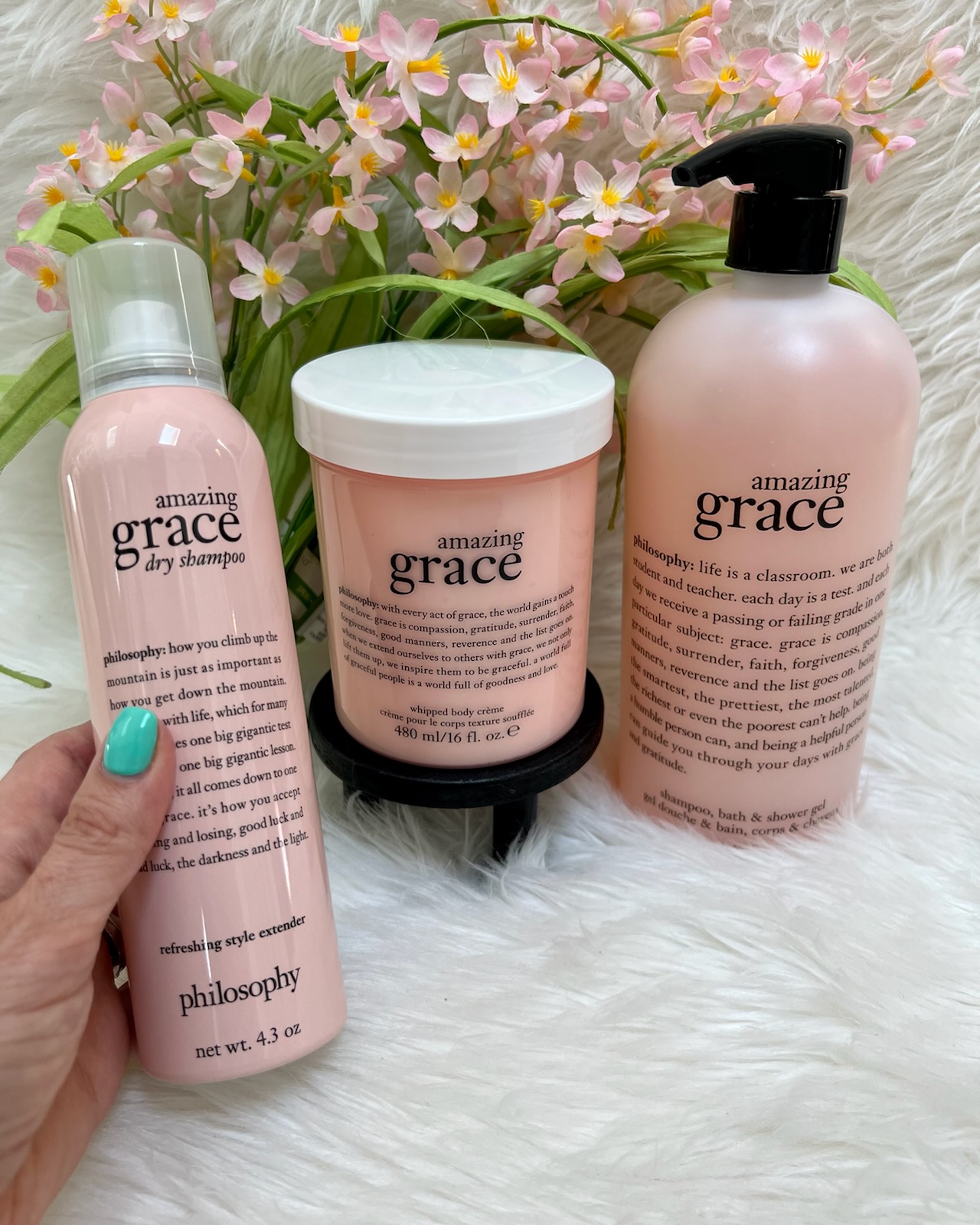 philosophy amazing grace fragrance hair & body care set
