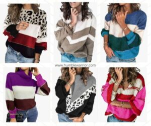 Angashion Women's Color Block Sweaters 09 09 22