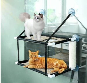 Cat Window Perch, Cat Hammock for Window, Double-Layered Cat Window Bed with 8 Suction Cups 09 09 22