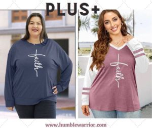 HDLTE Plus Size Faith Shirts Women Long Sleeve Graphic Tees Christian Sweatshirts with Pocket 09 06 22