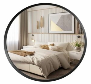 HIPTIS Black Round Mirror, Circle Mirror 30 inch 09 12 22