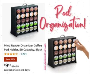 Mind Reader Organizer Coffee Pod Holder, 50 Capacity, Black 09 06 22