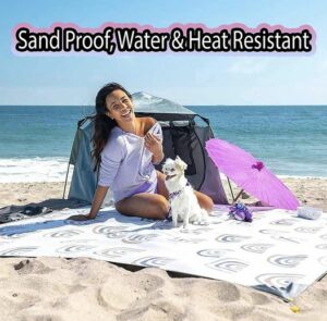 POP 'N GO Large Beach Blanket - 7 x 7 Foot Premium Soft 09 09 22