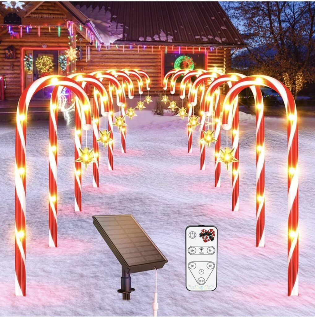 A SET OF 12 SOLARPOWERED CANDY CANE LIGHTS! Home of The Humble Warrior
