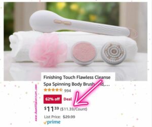 Finishing Touch Flawless Cleanse Spa Spinning Body Brush and Shower Wand