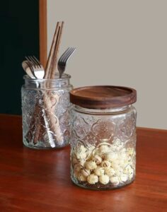 Glass Jars with Airtight Wooden Lid,2Pack 24oz 10 05 22