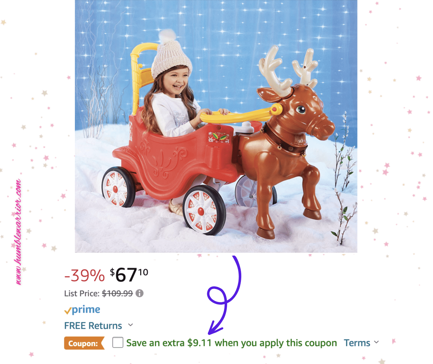 Little Tike Reindeer Carriage outlet Ride on Toy Push Car Cart RETIRED SOLD OUT