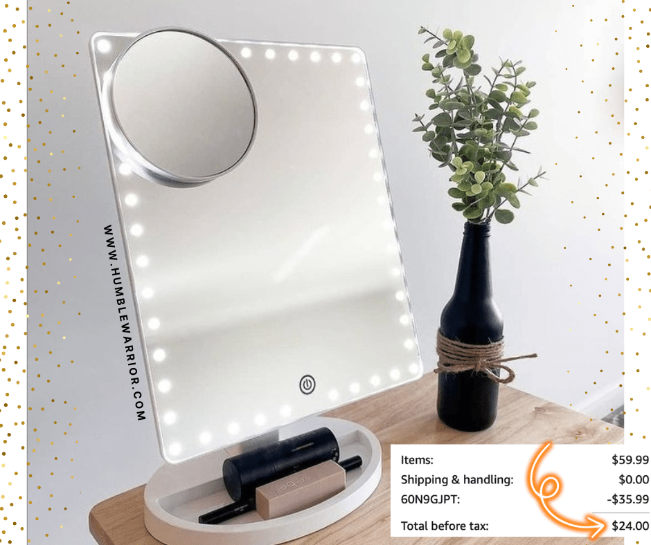 COSMIRROR Large LED Vanity Mirror with 10x Magnifying Mirror! Home of