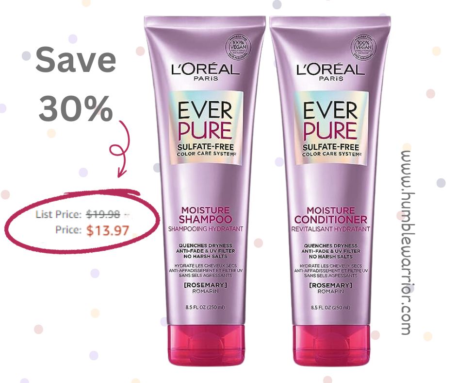 L Oreal Paris EverPure Moisture Sulfate Free Shampoo and Conditioner